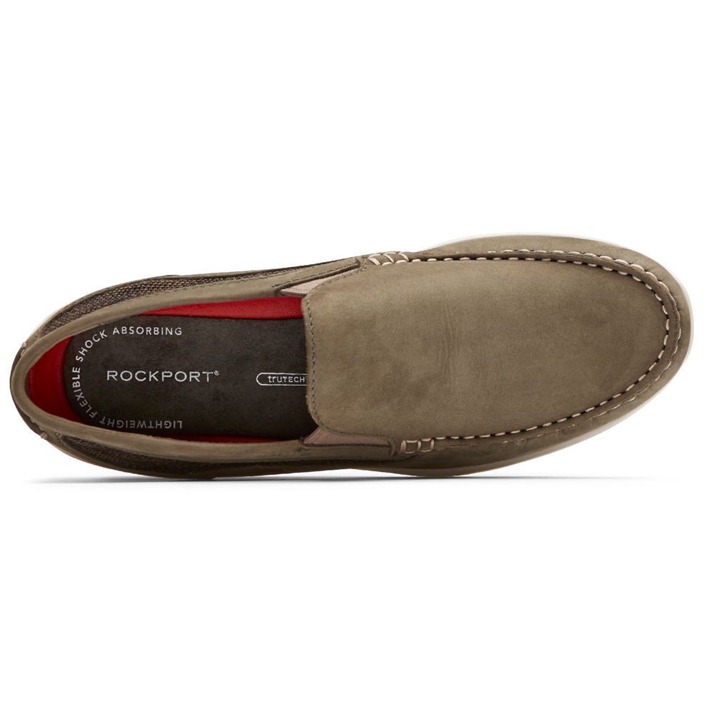 Rockport Mens Slip-On Dark Olive - Cullen Venetian - UK 703-KYICRO